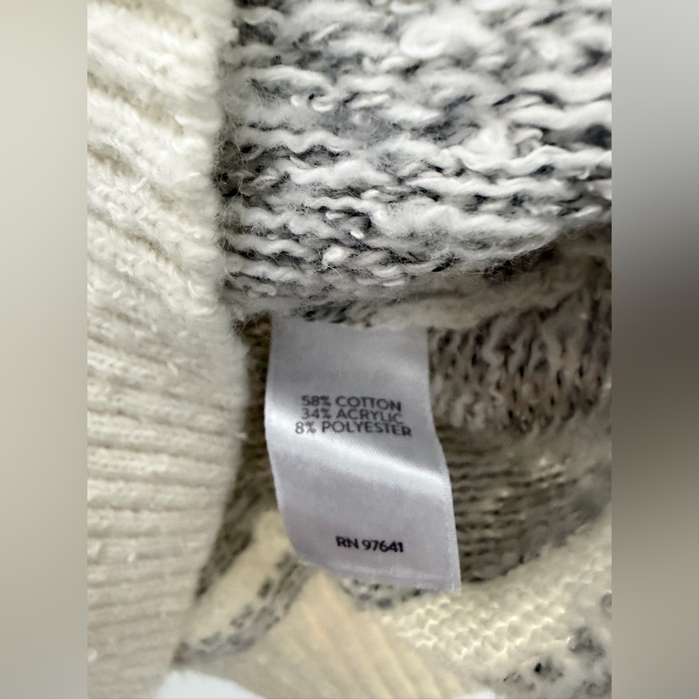 J. JILL fair isle winter white gray 1x sweater crew neck - Picture 9 of 9